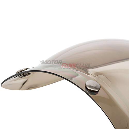 MotorFansClub Universal 3-Snap Bubble Shield Visor with Flip Adapter Accessories Fit For Compatible With Street Motorcycle Helmet (Smoke)