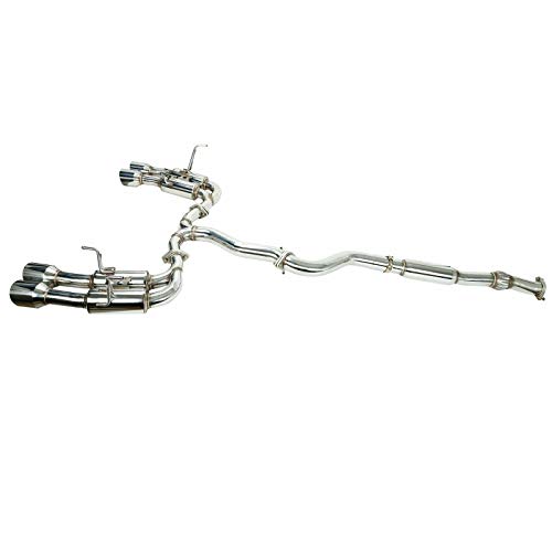 BLACKHORSE-RACING Titanium Tip Cat Back Exhaust Pipe for 2015-2019 Subaru WRX STI Gemini R400