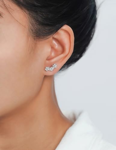 IMOLOVE Moissanite Stud Earrings for Women, Fashion 0.3 Carat Everyday Sterling Silver Stud Earrings Trendy Elegant Hypoallergenic Earrings for Women with 18k White Gold Plated4