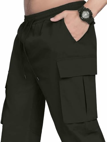 Image of LookMark Men's Cargo Pants Stylish and Comfortable | Men's Cargo Pants with Multiple Pockets | Ideal for Casual Wear, Outdoor Activities, and Everyday Use