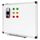 Amazon Basics Magnetic Dry Wipe Whiteboard with Pen Tray, Dry Erase, Aluminum Frame, Magnetic Bulletin Board, Wall Mount, for Home, Office, School, 60 x 45 cm