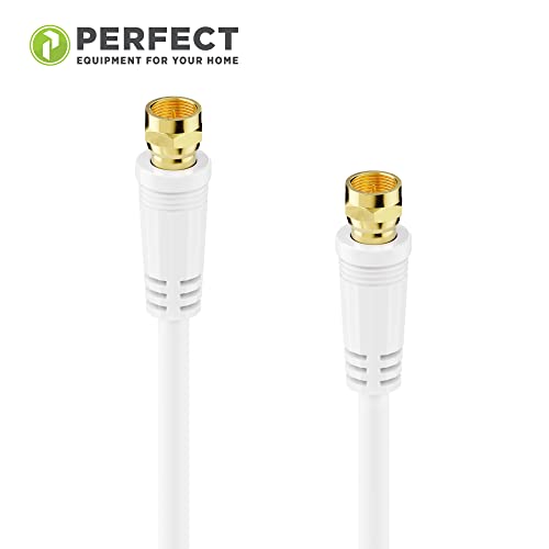 PerfectHD Perfect Satellite Cable, Aerial Cable, Coaxial Cable, F Male to F Male, 2.00 m, White, 2.00m - Image 4