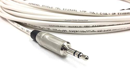 Custom Cable Connection 18 Foot Plenum CL3P 3.5mm (1/8 inch) Stereo Audio Cable Male to Male