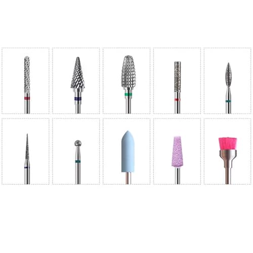 Set de 10 piezas de puntas para taladro de uñas miniatura 2
