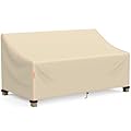 Patio Sofa Cover, 3-Seater 420D Outdoor Couch Covers Waterproof Winter, Patio Furniture Cover Loveseat, Outdoor Sofa Covers with Anti UV and No Tears, No Fading(Beige, 78" W x 34" D x 31" H)