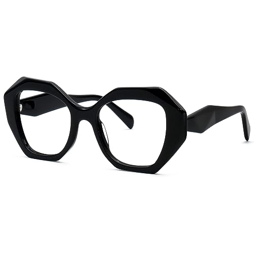 Image of Zeelool Stylish Oversized Geometry Glasses Blue Light Blocking for Women Men Cali ZJGA351954-01 Black