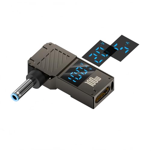 Convertidor Tipo C a CC 4.5x3.0 mm de 100W para monitorizar la carga de tu HP
