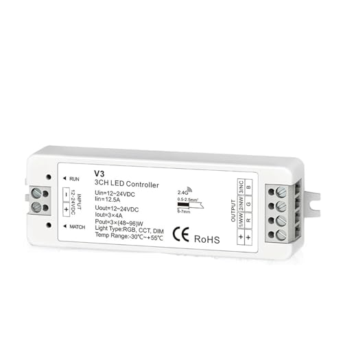 Contrôleur LED RGB 2.4G LSD-V3 avec télécommande DC12-24V pour bande lumineuse