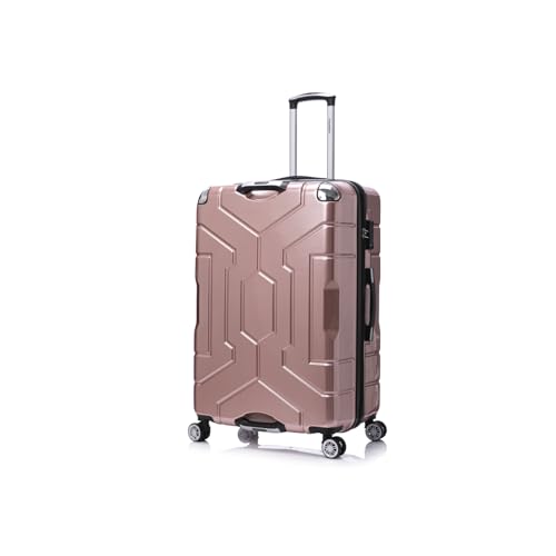 Rose Gold Tech-Infused PC Luggage Set with Rotating Wheels & Lightweight Design4
