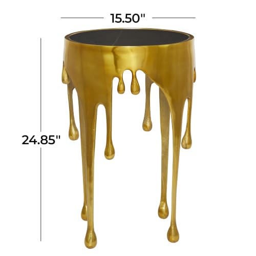 Image of Deco 79 Aluminum Metal Abstract Side Table 16 inch x 16 inch x 25 inch, Gold