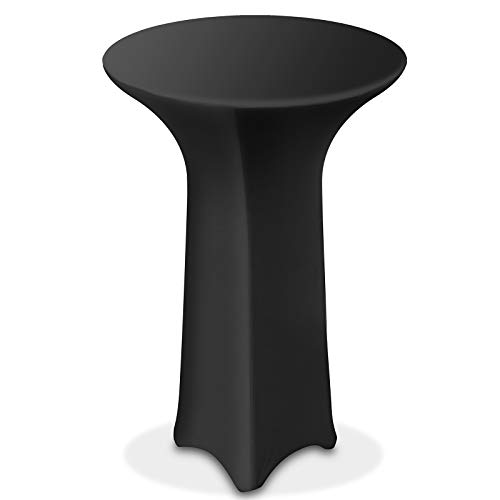 Lann's Linens - 36" Round Highboy Cocktail Table Cover, Stretch Spandex Fitted Tablecloth - Black Lann's Linens - 36" Round Highboy Cocktail Table Cover, Stretch Spandex Fitted Tablecloth - Black