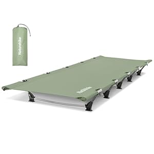 Naturehike GreenWild Camping Cot, Ultralight Folding Backpacking Cot, 60-Second Easy Set-Up, Supports 330lbs, Portable Camping Bed for Adults for Camping Hiking Travel Home