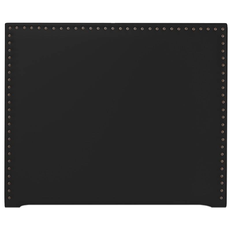Ventadecolchones - Cabecero de Cama Tapizado en Polipiel Negro Modelo de Tachuelas. Acolchado 8 cm Grosor. Medida 136 x 125 cm para Cama de 120 ó 135 cm