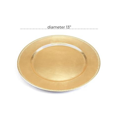 Platos decorativos redondos melamina oro set x8 13" miniatura 6
