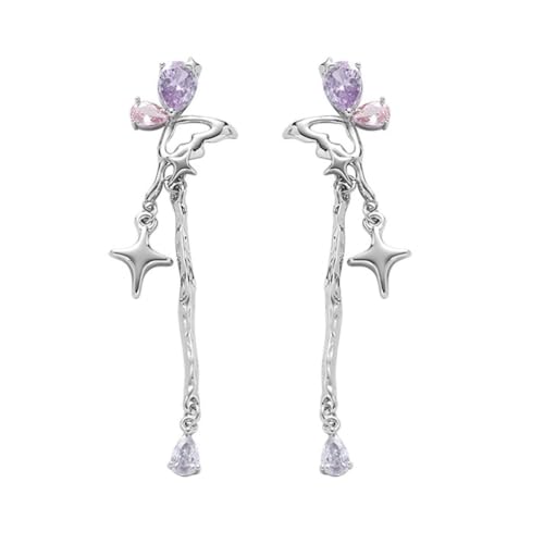 Manchette d'oreille étoile et lune : le birthday gift idéal en alliage pour fille