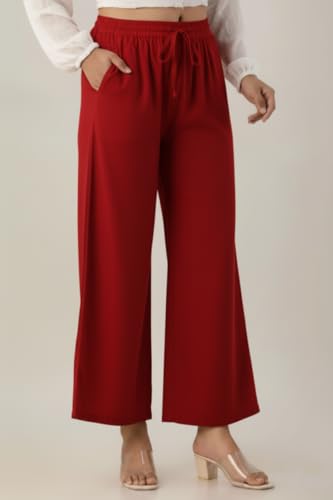 Image of Moirai Super Soft Viscose Rayon Palazzo Pants for Women Relaxed & Regular Fit Solid Palazzo for Women & Girls Casual Ethnic Wear