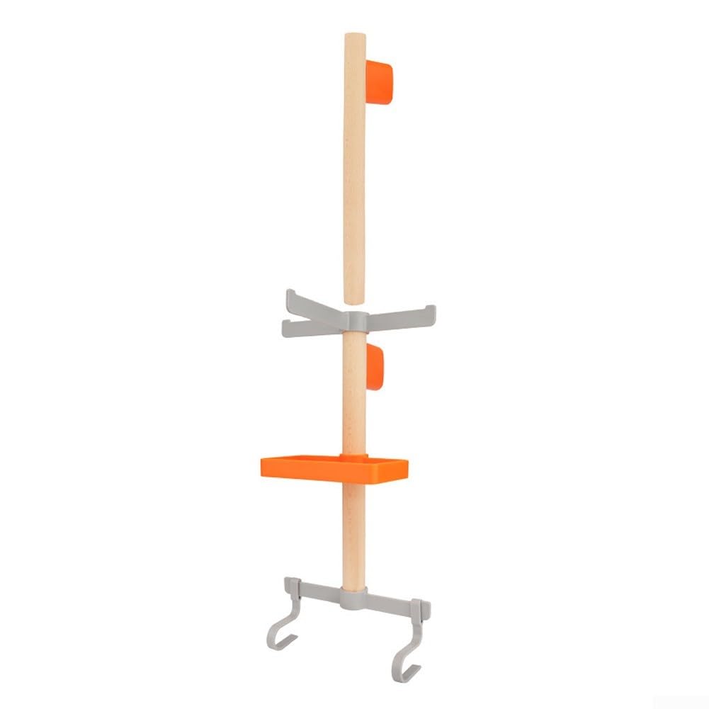 Soporte de pared silencioso para casco con varilla de nogal y nailon seguro naranja