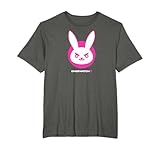 22ABOW00005A-001 Overwatch 2 D.Va White & Pink Rabbit Center Icon Logo T-Shirt