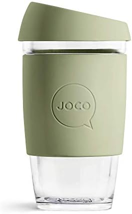JOCO 16oz Glass Reusable Coffee Cup (Army Green)