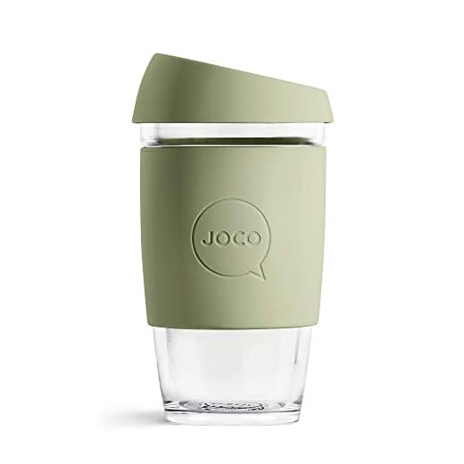 JOCO 16oz Glass Reusable Coffee Cup (Army Green)
