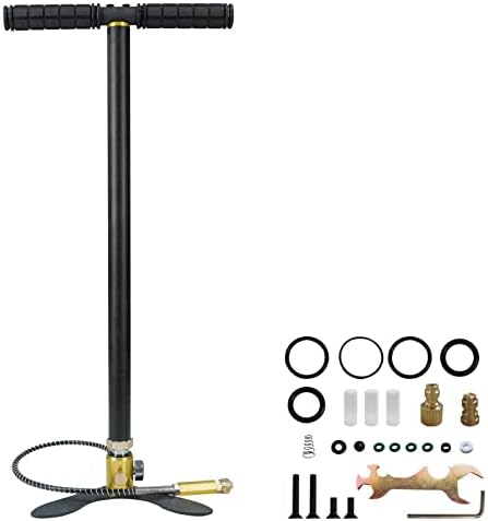 THAISTONE Portable High Pressure Hand Pump 4500 Psi 3 Stage PCP Air Pump PCP Air Rifle Stirrup Pump 30Mpa/ 300 Bar Airgun Paintball Gas Filling PCP Hand Pump CE Certified