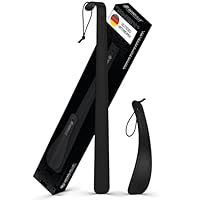 BERGVILLE®-2er Set Premium Edelstahl Schuhanzieher - extrem massiv kein Verbiegen - Schuhlöffel lang 42cm & Schuhlöffel klein 19cm - schwarz gebürstet