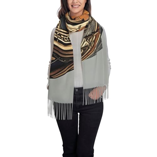 Abbinamento elegante: la sciarpa con frange in cashmere con stampa di barche vichinghe è alla moda e versatile, in grado di abbinarsi bene a molti capi di abbigliamento; il suo design unico e il suo colore possono fondersi perfettamente con cappotti, cappotti, abiti e altro ancora, creando un look a strati caldo ed elegante che si distingue tra la folla.