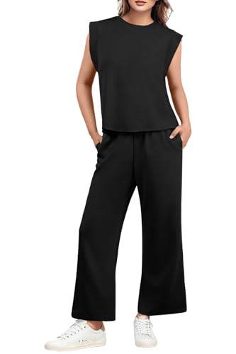 GRECERELLE Women's Summer 2 Piece Outfits Round Neck...