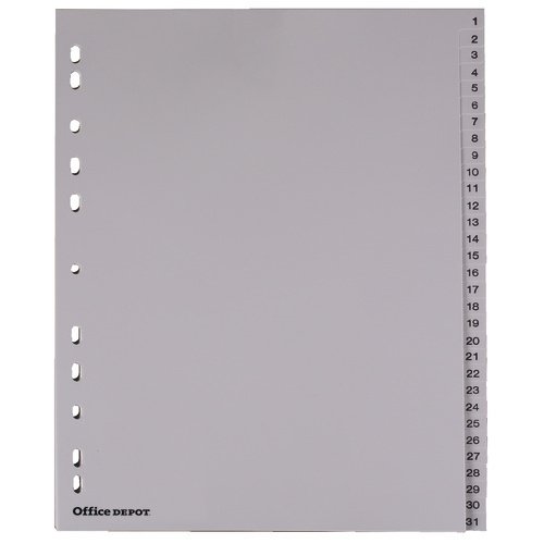 Polypropylene Dividers A4 1-31 Numeric White