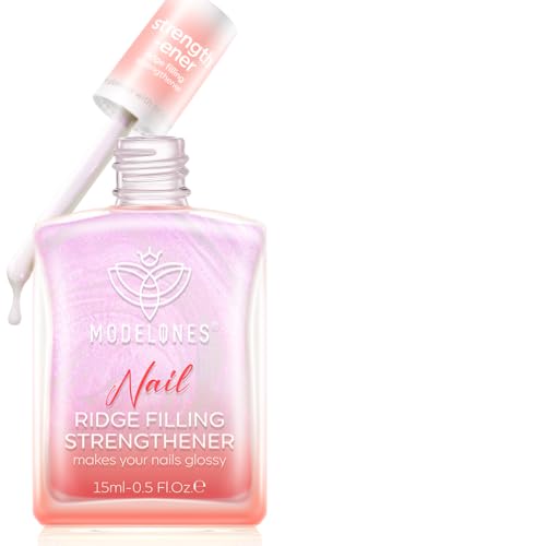 Modelones Nail Strengthener and Growth, Pearl Pink Nail Polish Nail Repair