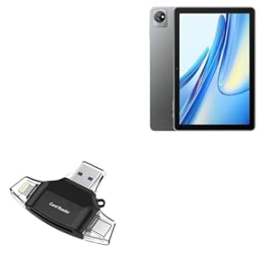BoxWave Smart Gadget Compatible with Blackview Tab 70 WiFi – AllReader SD Card Reader, microSD Card Reader SD Compact USB – Jet Black