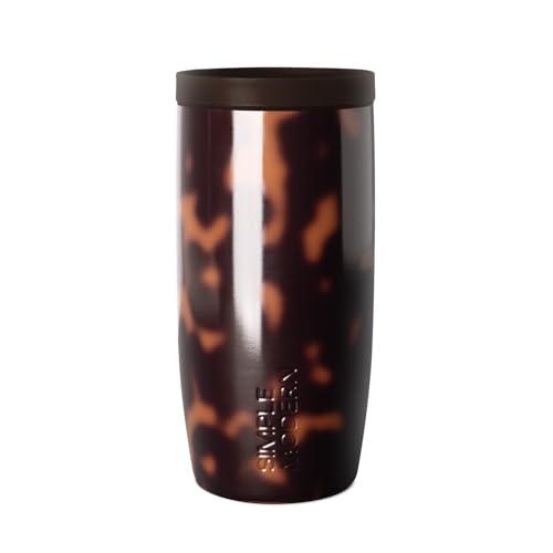 Image of Simple Modern Travel Coffee Mug Tumbler with 360 Lid | Ceramic-Lined Insulated Stainless Steel Cold Brew Iced Coffee Cup | Gift for Women Men Her Him | Voyager Signature | 16oz | Tortoise