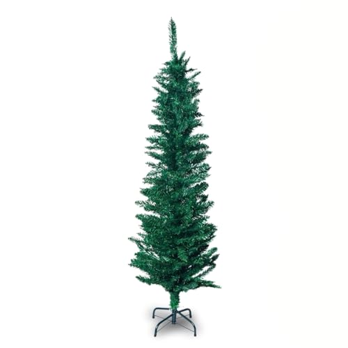 Árvore de Natal Slim, Verde, 1,50m de Altura, 250 Galhos Articuláveis, Base Metálica Estável, Compacto para Espaços Pequenos, Enfeite e Decoração Natalina (Árvore de Natal Slim 1,5m)