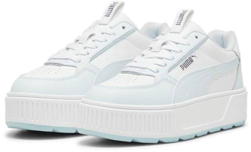 PUMA - Kids Karmen Rebelle Shoes, Color White/Dewdrop/Silver, Size: 5 M US Big Kid, 388420-10-52