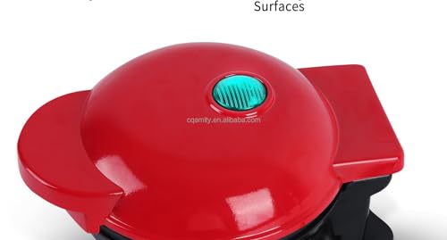 VEHHE Waffle Maker, Maker Machine, Waffles Maker, Mini Waffle Maker, Waffle Machine, Waffle Waffles Maker Machine, Mini Waffle Maker for Home, Waffle Maker Electric, Waffle Maker, Red (Waffle Maker)