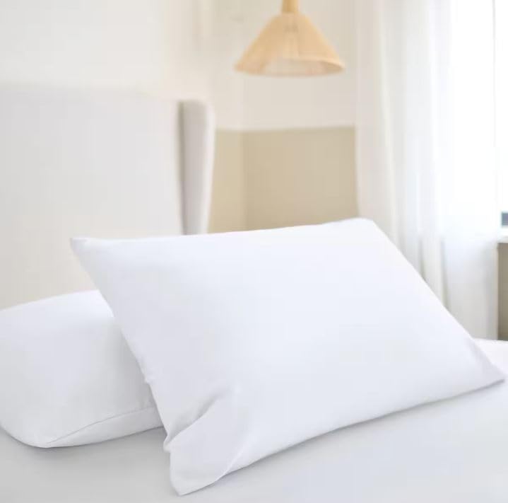 Mirha Extra Large Pillow Case Pair 100% Egyptian Cotton White - 50CM X 90CM +15CM