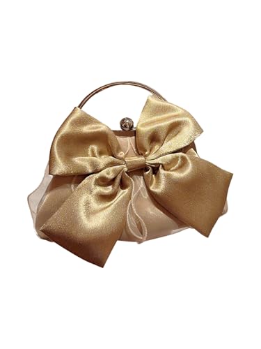Image of Verdusa Women's Bowknot Evening Bag Ruched Clutch Purse Party Handbag with Chain Strap