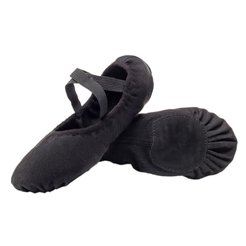FRCOLOR 1 Par Zapatillas de Ballet Elásticas para Mujer Calzado de Cómodo y Antideslizante para Práctica y Presentaciones Negro Color Aleatorio
