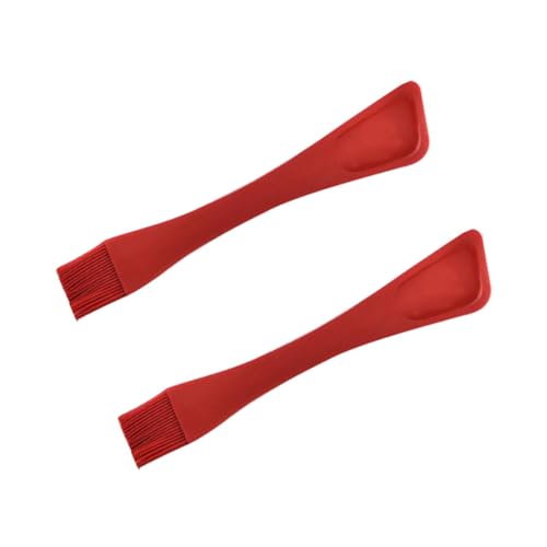 ZUNOXAZ 2 piezas Cepillo de Silicona para Cocina Basting Brush Antiadherente Utensilio para Hornear y Bbq Cerdas Suaves Rojo