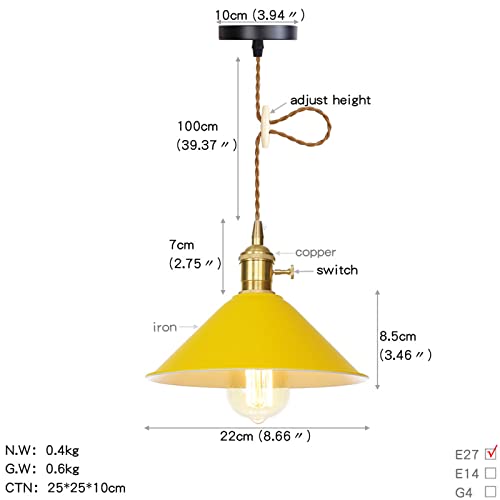 Cable ajustable para Kitchen Island Cafe en tono amarillo con estilo antiguo 3