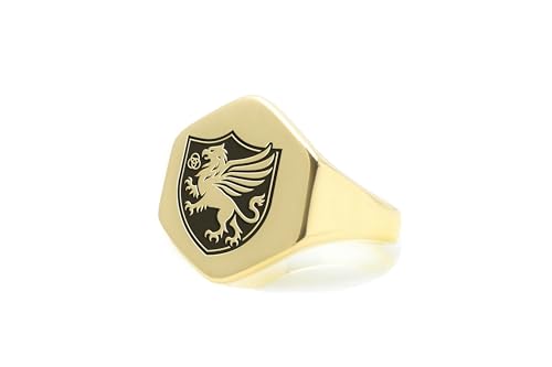 Bague griffon gravée et personnalisée : bague hexagonale unisexe pour homme et femme