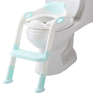 Potty Training Seat Ladder Toddler,Potty Seat Toilet Boys Girls,Kids Toilet Training Seat Step (Blue)