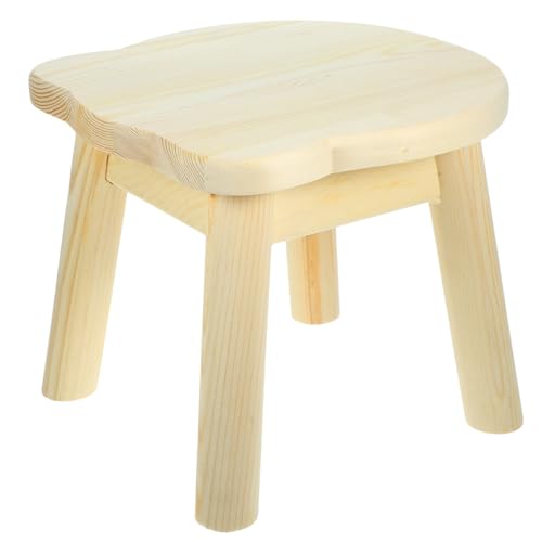 Amosfun Cute Boys and Girls Step Stool Low Wooden Stool for Dorm Kitchen for Decor
