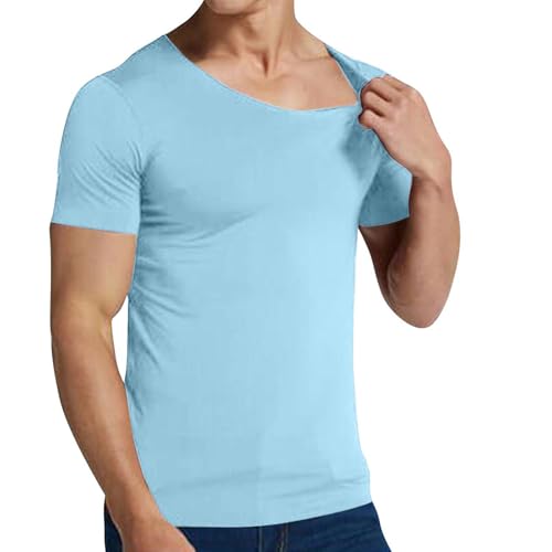 Mens Breathable Shirts Elastic Short Sleeve Quick Dry Tees Wrinkle Free V Neck Sport Workout Performance Tshirt Stretch Tops3