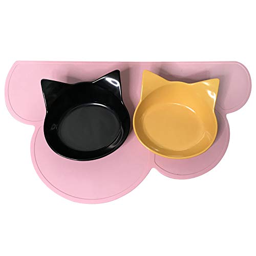 Love Dream Silicone Pet Feeding Food Mat Dog Cat Placemat Mat With Raised Edge, Anti-Slip Waterproof Pet Bowl Mats Pet Food Tray (Pink) #TOP2
