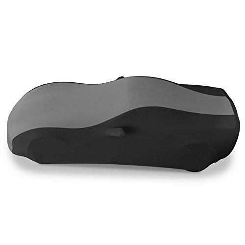 C6 Corvette Indoor Car Cover - Custom Fit Ultraguard Stretch Satin Sport Series - The Ultimate High End Fitment for 2005-2013 C6, Z06, ZR1, Grand Sport Corvettes (Gray/Black)