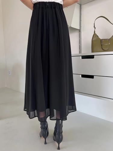 Women's Elegant Solid Color High Waist Solid Skirt Long Skirts4