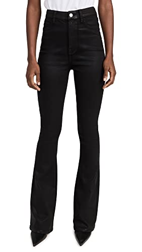 Ultra High Rise Skinny Bootcut in Coated Black