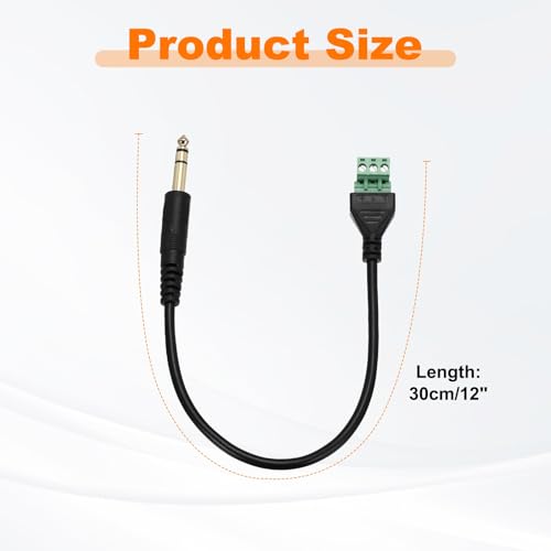 Cable con conector Jack 6.35mm y terminal de tornillos, pack de 2 miniatura 2