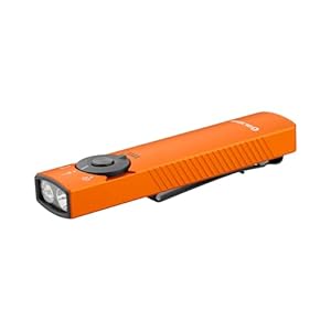 OLIGHT Arkfeld Pro Rechargeable EDC Flashlight with Green Beam, UV Light and White LED Combo, 1300 Lumens Portable Flat Flashlights, Triple Light Sources Pocket Lights for Working (Orange CW)